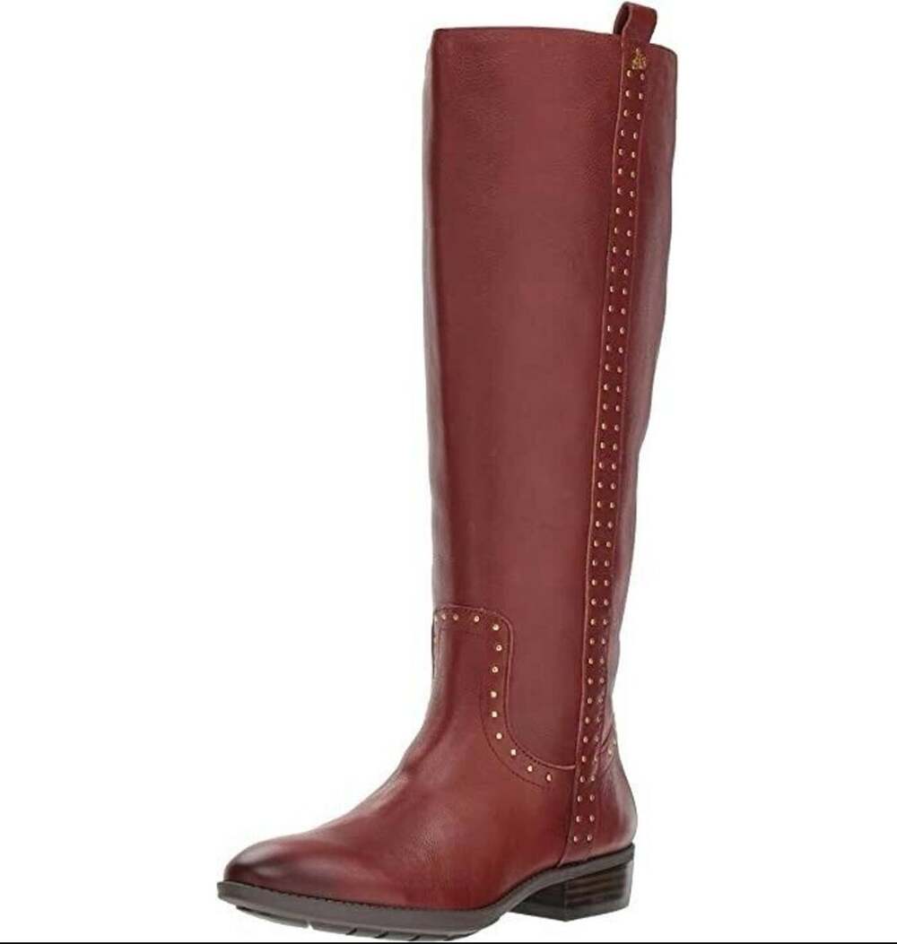Sam Edelman Womens Prina Knee High Riding Boots Size 8.5 EU 38.5 Mahogany NWOB